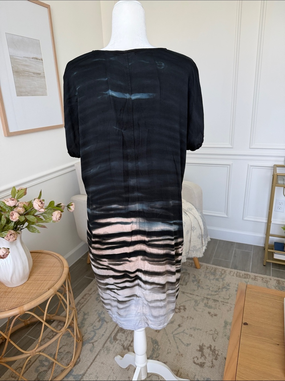 River + Sky Brooklyn Dress Hand Dyed EcoVero Resortwear Coastal Boho M - Picture 9 of 13